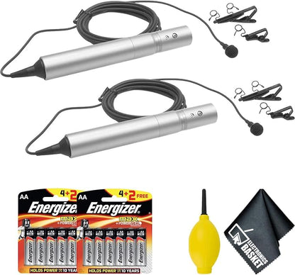 Sony ECM-77B - Miniature Omni-Directional Lavalier Mic Advanced Accessory 2-Pack Bundle