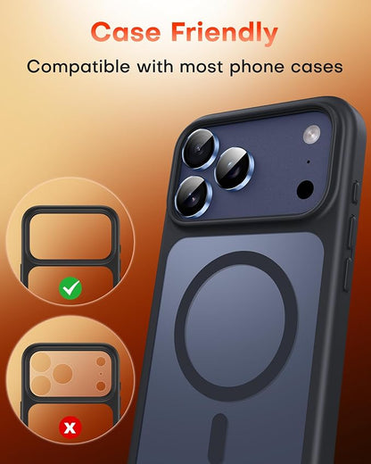 TOCOL Camera Lens Protector for iPhone 17 Pro Max/iPhone 17 Pro Tempered Glass HD Individual Scratch Resistant Camera Cover Accessories Case Friendly 2 Pack（Light Blue）