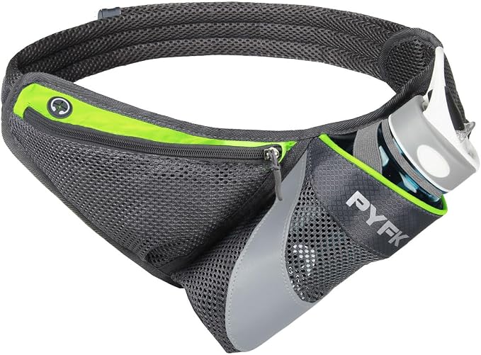 PYFK Running Belt Hydration Waist Pack with Water Bottle Holder for Men Women Waist Pouch Fanny Bag Reflective