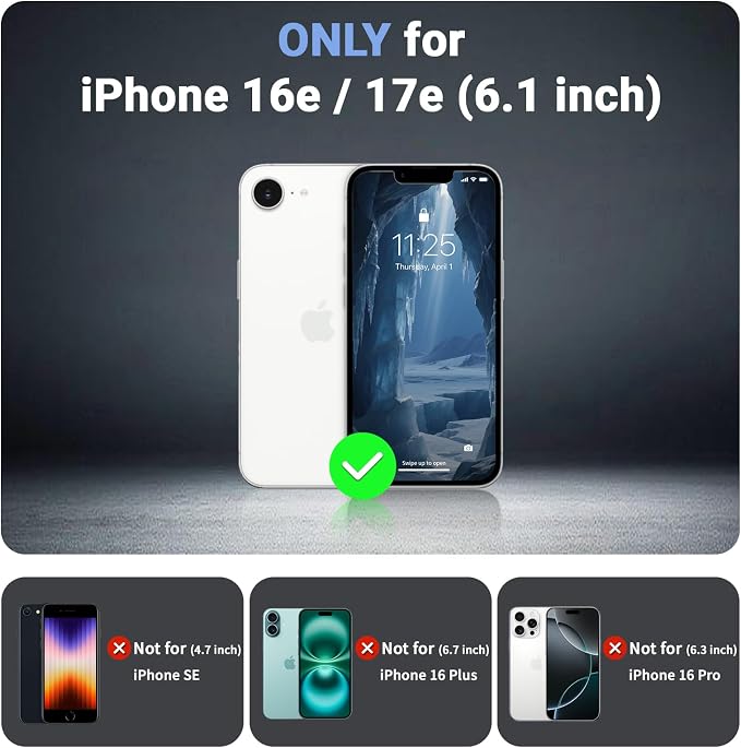 jaroco Magnetic for iPhone 17e Case& iPhone 16e Case, [Compatible with MagSafe][Military Grade Drop Protection][Heavy Duty Protection][Non-Slip][Shockproof] 2-Layer Bumper Phone Case 6.1''-Deep Blue