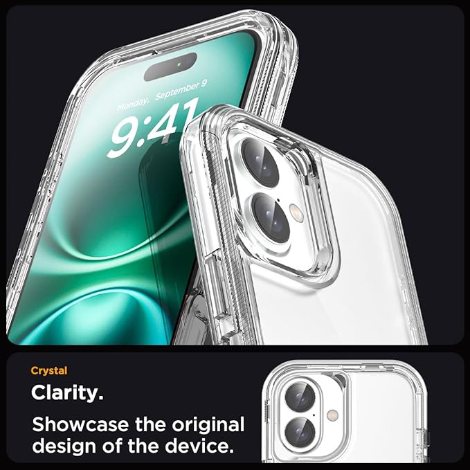 AICase for iPhone 16 Case Clear 3 in 1 Heavy Duty Drop Protection Full Body Rugged Shockproof/Dust Proof 3-Layer Military Protective Tough Durable Cover for iPhone 16 6.1"_1
