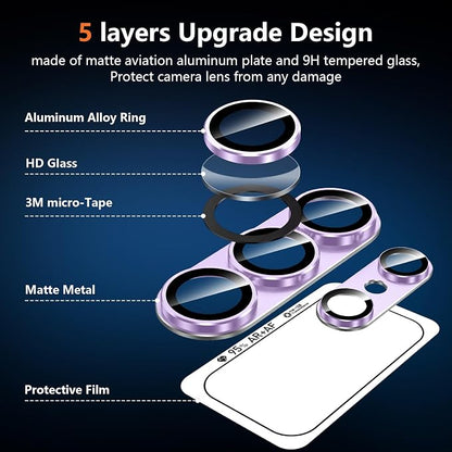 for Samsung Galaxy S26 Ultra Camera Lens Protector, Electroplated Matte Back with 9H Tempered Glass Lens Protector, [Strong Adsorption] [Case-Friendly] Metal Ring HD Clear Lens Cover, Purple