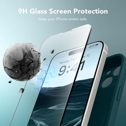 Magnetic for iPhone 13 Case, Compatible with MagSafe, [Full Camera Protection][Screen Protector] Silicone Shockproof Protective Phone Case for iPhone 13 6.1", Deep Blue