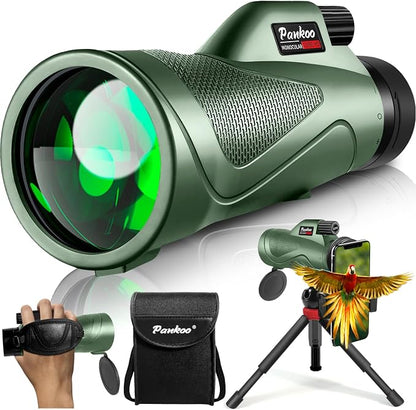 12x60 Powerfull Monoculars for Adults with Smartphone Adapter Tripod Plus Portable Bag, Larger Vision Monoculars for Adults with BAK4 Prism & FMC Lens, Suitable for Bird Watching Hiking