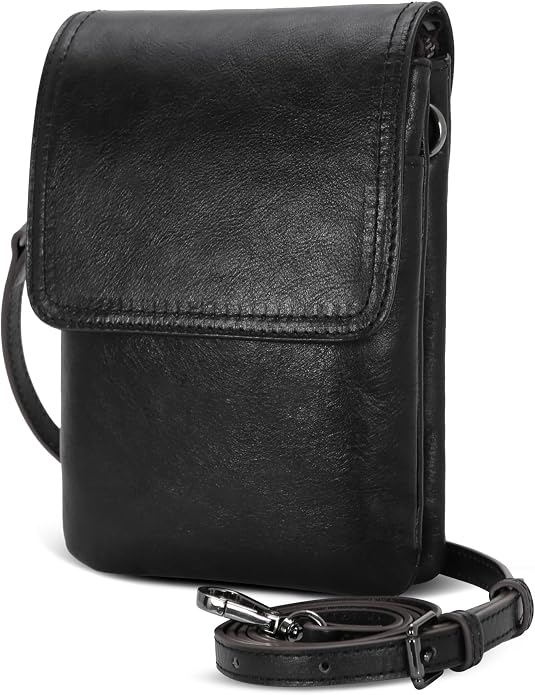 Iswee Leather Crossbody Bags for Women RFID Blocking Cell Phone Purse Small Anti-Theft Zippered with Card slots