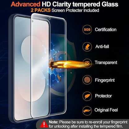MOZOTER for Samsung Galaxy S25 FE Case,[Compatible with MagSafe] Blue | [12Ft Military Dropproof][2*Screen Protector]Translucent Shockproof Holsters Case for S25 FE-Blue