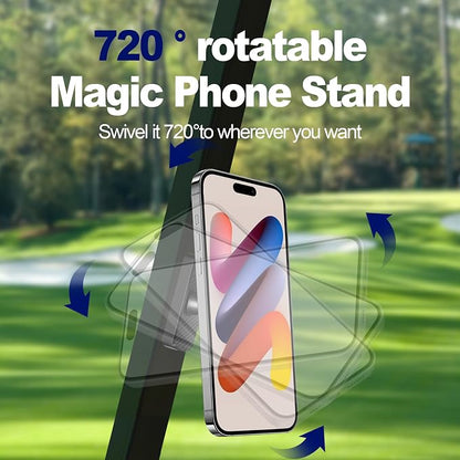 Magnetic Phone Holder for Golf Cart, Car, Gym & Home Strong Magnet Mount with 360° Adjustable Rotation Anti-Slip Rubberized Base Compatible with iPhone & Android with Magnetic Ring Gifts for Golfers