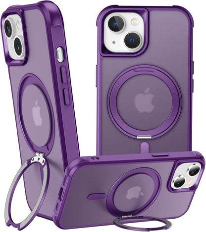360° Magnetic Swivel Ring for iPhone 13 case, Built-in Metal Stand and Ring Holder, Magsafe Compatible, Military Grade Protection, Shockproof - Purple