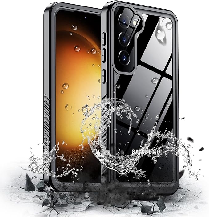 Hualele for Samsung Galaxy S23 Plus Case Waterproof, Built in Lens & Screen Protector Rugged Full Body Protective Military Grade Drop Protection IP68 Underwater Cover Case for Galaxy S23 Plus Black