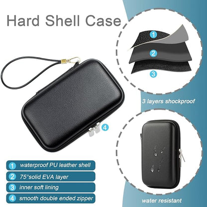 Portable Travel Organizer Case, Waterproof Hard Shell Electronics Carrying Case for Small Tech Gear, 7.1x3.9 inch Black - Fits in Purse, Ideal for Commute, Business Trips & Travel (Case Only)
