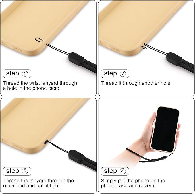Meliya 4-Pack Phone Wrist Strap, Adjustable Hand Wrist Strap Lanyard with 4pcs Tether Tabs for Most Phone Case