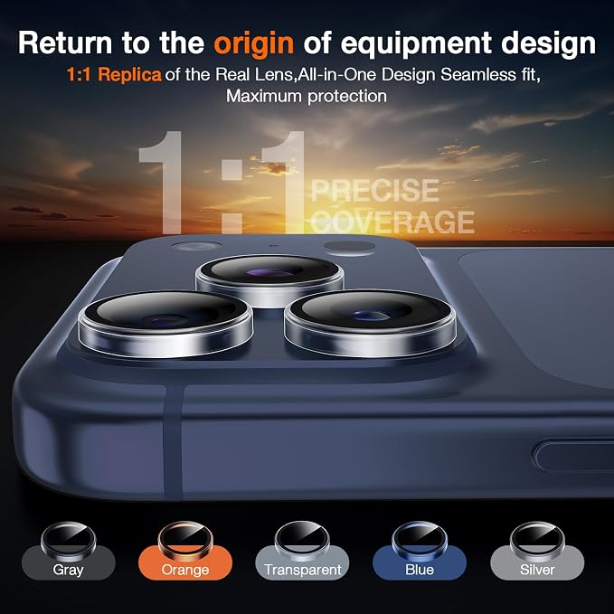 LK for iPhone 17 Pro/17 Pro Max Camera Lens Protector [Top 9H+ Military Grade Shatterproof] One-Click Installation, Ultra-Tough HD, Individual Lens Protectors Scratch-resistant, Clear