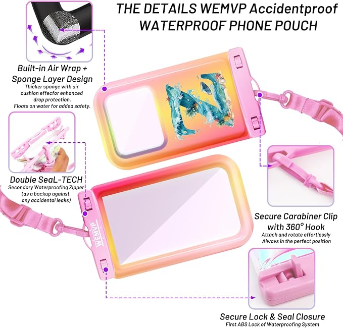 Personalized Initial Waterproof Phone Pouch Case - IPX8 Cellphone Dry Bag with Lanyard for iPhone 16/15/14/13/12 Pro Max (6.1–6.9"), Beach & Cruise Ship Essentials with Monogrammed Design (Pink, Z)