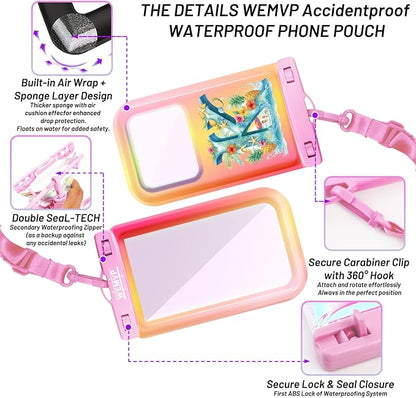Personalized Initial Waterproof Phone Pouch Case - IPX8 Cellphone Dry Bag with Lanyard for iPhone 16/15/14/13/12 Pro Max (6.1–6.9"), Beach & Cruise Ship Essentials with Monogrammed Design (Pink, K)