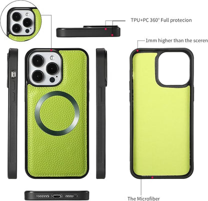 Crossbody Wallet Case for iPhone 16 Pro Max, Magnetic Detachable Floral PU Leather Phone Case with RFID Blocking Card Holder Wristlet Mirror Flip Zipper Shoulder Purse for Wome - Green