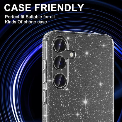 for Samsung Galaxy S25 Plus Camera Lens Protector, Electroplated Matte Back with 9H Tempered Glass Lens Protector, [Strong Adsorption] [Case-Friendly] Metal Ring HD Clear Lens Cover,BlackShiny