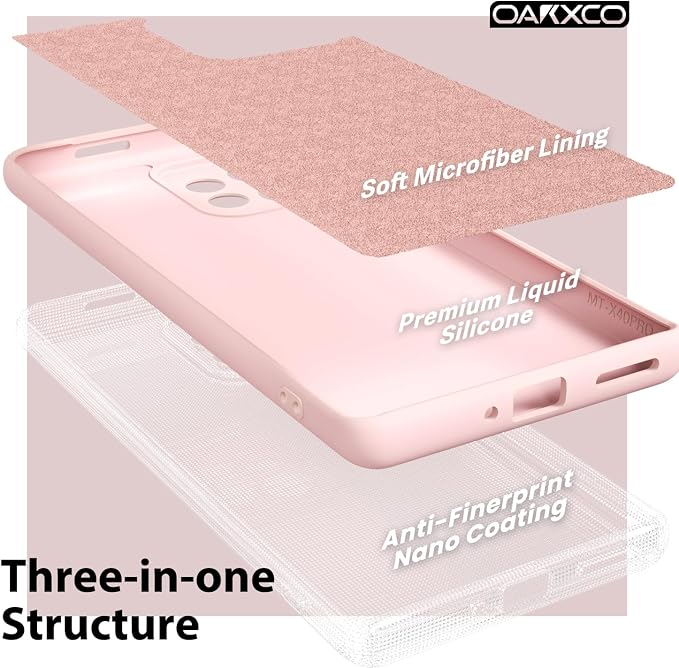 oakxco for Motorola Moto Edge Plus 2023 Case Silicone, Thin Slim Grip Soft Rubber Gel Protective Phone Case for Women, Matte Plain Solid Color Aesthetic Cute Girly Case with Camera Cover, Light Pink