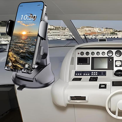 Boat Phone Mount, Suction Cup Boat Cell Phone Holder Marine Heavy Duty Dash Universal Desk Waterproof Boating Phone Holder for Kayak Sailing Marine Marina for iOS Android Smartphone (2PCS)