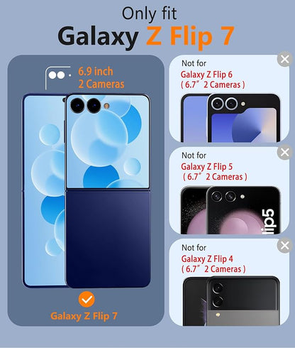 FNTCASE for Samsung-Galaxy Z-Flip-7 Magnetic Case:Translucent Matte Textured Military Grade Drop Protection Phone Cover - Durable Rugged Shockproof Protective Bumper Cases