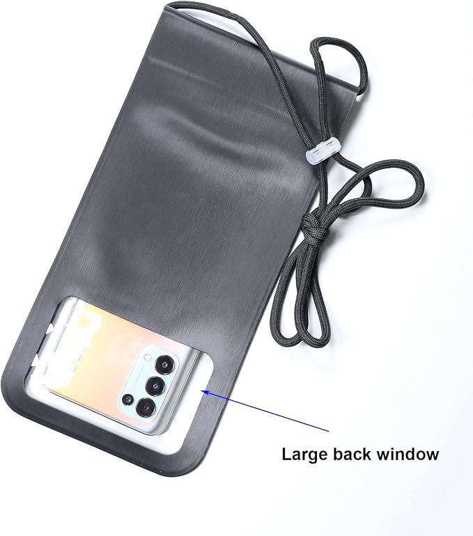 Waterproof Phone Pouch,IPX8 Waterproof Phone Case Bag Holder for iPhone 14 Pro Max/14 Plus/13/13 Pro Max/12/12 Pro Max/11/11 Pro Max/Xs Max/XR Samsung up to 6.9" for Kayaking Swimming(Black)