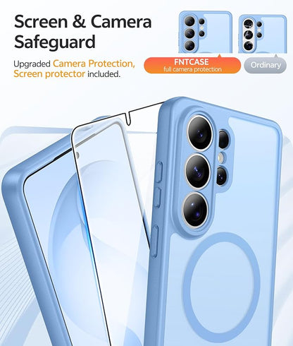 FNTCASE for Samsung Galaxy S26 Ultra Case, Compatible with Magsafe | Screen Protector, Full Camera Protection, Translucent Matte, 14FT Military Grade Drop Proof, Protective Phone Cover