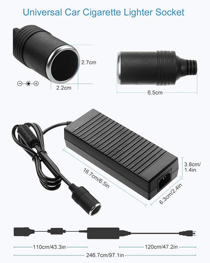 ALITOVE AC to DC Converter 110V to 12V 10A 120W Power Supply Car Cigarette Lighter Adapter to Wall Plug AC to DC Adapter for Car Vacuum Cleaner Inflator Refrigerator Cooler and Other Car Devices