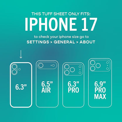 Smartish® iPhone 17 Privacy Screen Protector + Camera Lens Covers - Tuff Sheet - 2-Pack Tempered Glass [Scratch-Resistant] 9H Anti Spy w/Easy Install Frame for Apple iPhone 17