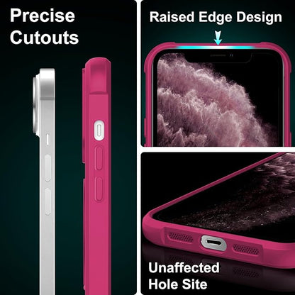 360° Magnetic Swivel Ring for iPhone 12 pro case, Built-in Metal Stand and Ring Holder, Magsafe Compatible, Military Grade Protection, Shockproof - Rose Pink