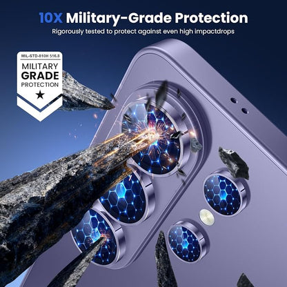 WSKEN for Samsung Galaxy S26 Ultra Camera Lens Protector - Ultra Thin Case Friendly, 9H Shatterproof Tempered Glass with Anti Scratch Metal Circle Camera Screen Protector Cover Accessories, Violet