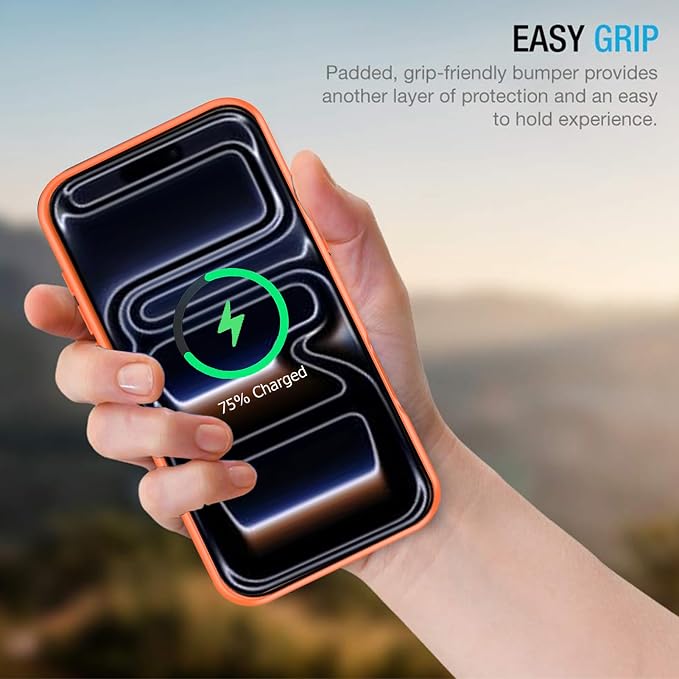 Battery Case for iPhone 17 Pro, Enhanced 10000mAh Portable Protective Wireless Charging Case Support Carplay Compatible with iPhone 17 Pro (6.3 inch) Rechargeable Extended Battery Charger Case-Orange