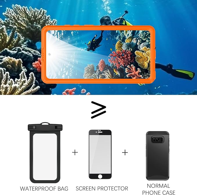 Losin Compatible with Galaxy S26 Ultra Case Waterproof Magnetic [Compatible with MagSafe] [Drop Protection] [IP68 Underwater] Full Body Shockproof Protective Phone Case, Orange