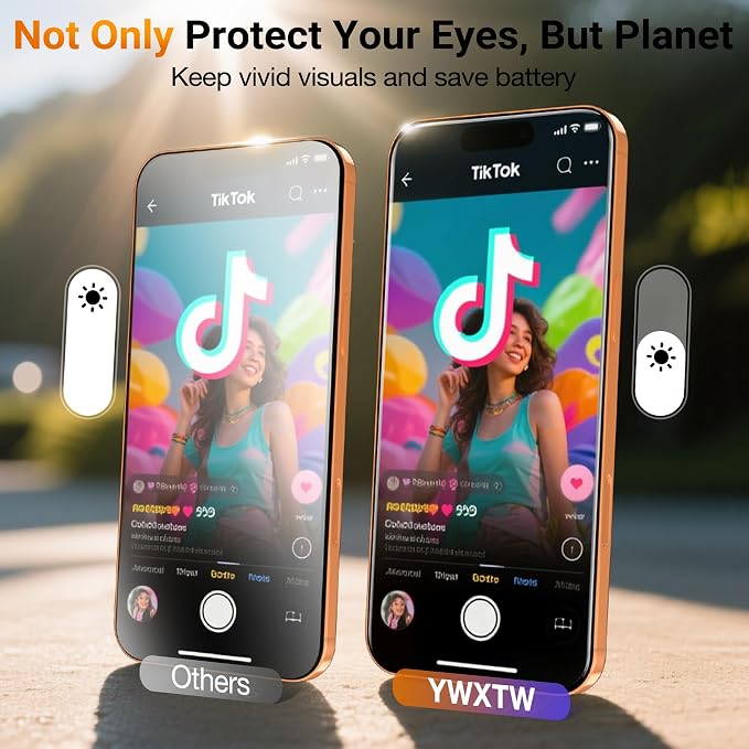 YWXTW [Sunlight Readability Screen Protector for iPhone 17 Pro Max 6.9 Inch, Anti Reflective Zero Glare TOP 9H+ Tempered Glass Screen Saver 17 Pro Max Accessories Case Friendly