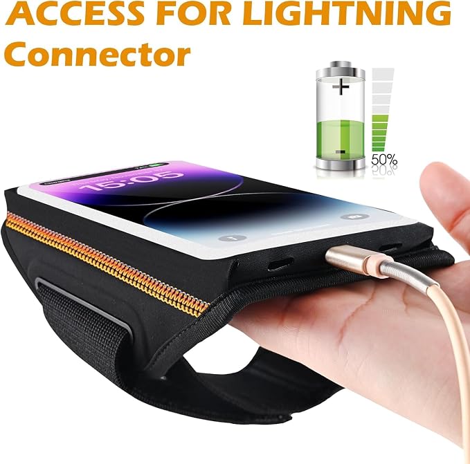 Phone Armband Holder for Running,3D Design Cell Phone Armband with Zipper Pocket for Earbuds Car Keys,Water Resistant Sport Running Arm Band for iPhone 16 15 14 13 12 11 Pro Max Fit Up to 6.9''