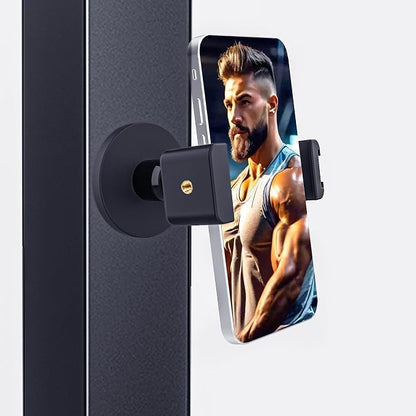 EDSRDUX Gym Magnetic Phone Holder Mount, 360° Rotatable Magnetic Phone Holder for Gym, N52 Magnet Phone Holder for 4.7-6.5" Smartphones, Gym Essentials Accessories