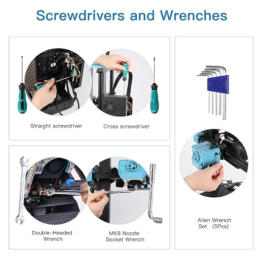 Sovol 3D Printer Tools Kit, 78 PCS 3D Printer Accessories with Nozzle Cleaning Kit, Removable Multi-Function Screwdriver Kit, Deburring, Removal Tools, Cutters, Hobby Knife Set, Wrench Set