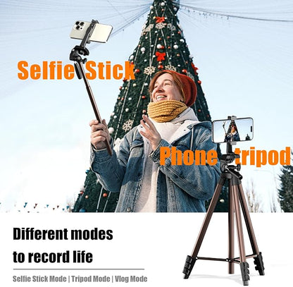 71" Camera Tripod,Lightweight Aluminum Phone Tripod with Wireless Remote, Phone Holder & Carry Bag, Portable Travel Camera Stand for Smartphones Canon Nikon DSLR Cameras, Max Load 6.6 lb (Rose Gold)