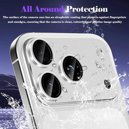 Camera Lens Protector for iPhone 17 Pro Max Camera Lens Protector [Strong Adsorption] [Not Easy to Break] Metal Tempered Glass Rear Camera Screen Cover - Silver