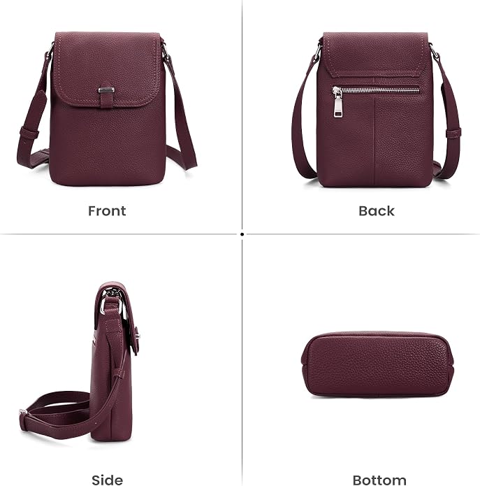 befen Genuine Leather Small Crossbody Bags for Women, Womens Cell Phone Purses Cross body Bag Purse with RFID Card Slots