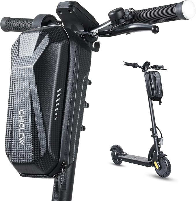 CHICLEW Portable Electric Scooter Bag, Quick Release Scooter Storage Bag with 2L/3L Large Capacity, Waterproof Front Handlebar Bag for Carrying Phone, Wallet, Tools