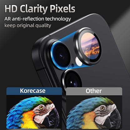 Korecase [2 Pack Camera Lens Protector for iPhone 16/16 Plus/17 Red,9H Tempered Glass | Metal Anti-Scratch | Strong Adhesion | Rear Camera Lens Cover | Case Friendly Camera Film Cover