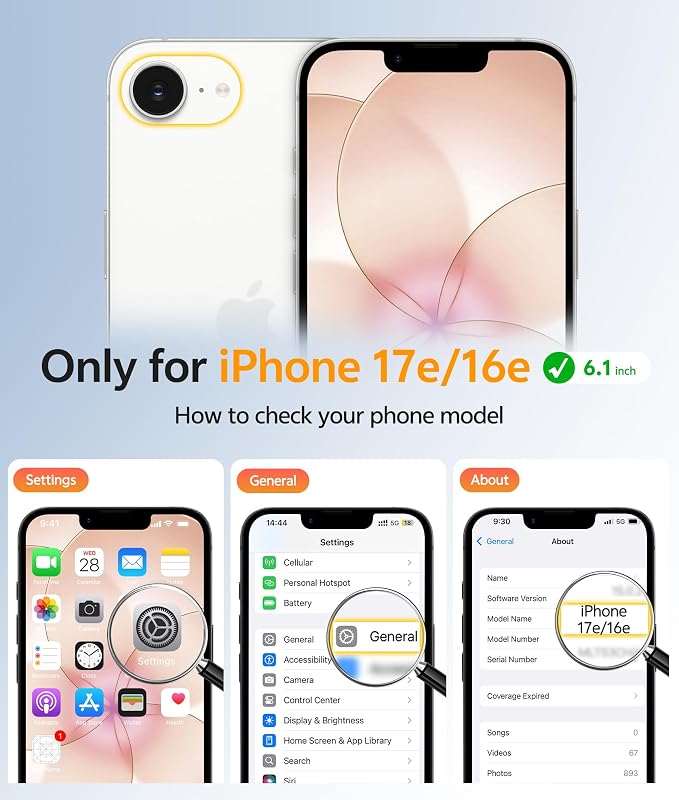 FNTCASE for iPhone 17e Case: iPhone 16e Phone Case [Compatible with Magsafe] Translucent Matte Cases with [Screen Protector] Military Grade Shockproof Protective Phone Cover - Desert Gold