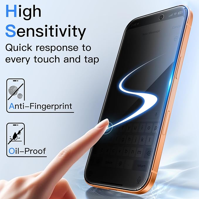 JETech Privacy Screen Protector for iPhone 17 Pro Max 6.9-Inch with Camera Lens Protector, Anti-Spy Tempered Glass Film, Easy Installation Tool, 2-Pack Each