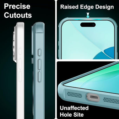 360° Magnetic Swivel Ring for iPhone 17 pro max case, Built-in Metal Stand and Ring Holder, Magsafe Compatible, Military Grade Protection, Shock and Vibration Resistant-Lake Blue
