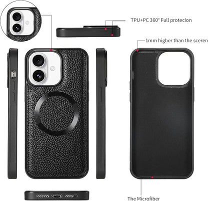 Crossbody Wallet Case for iPhone 16 6.1", Magnetic Detachable PU Leather Phone Case with RFID Blocking Card Holder Wristlet Mirror Flip Zipper Shoulder Purse Clutch for Women - Black B