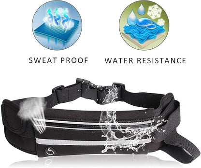 Kettle belt bag Outdoor sports fitness running pockets Anti-sweat and anti-theft cell phone pocket Close-fitting sports bag (black)