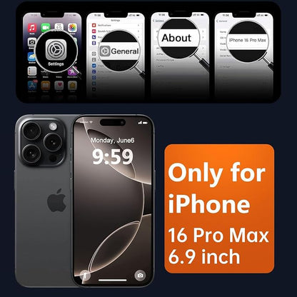 MOCCA Strong Magnetic for iPhone 16 Pro Max Phone Case, [Compatible with Magsafe][16FT Mil-Grade Drop Protection] Slim Translucent Matte Protective Cover Case for iPhone 16 Pro Max Case, Titanium Gray