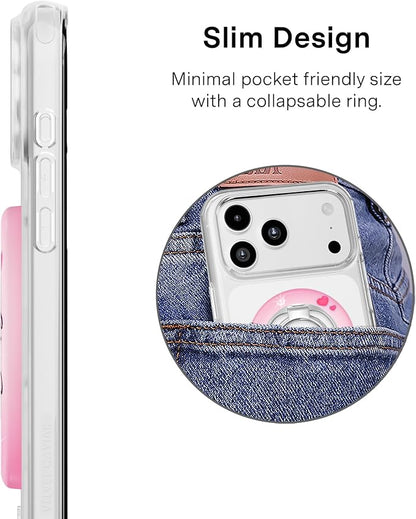 VELVET CAVIAR Compatible with MagSafe Phone Grip 2.0 | Cute Magnetic Ring Holder | Finger Loop Kickstand | Pop On Accessory for iPhone 17, 16, 15, 14, 13, 12 | Snoopy Be Mine