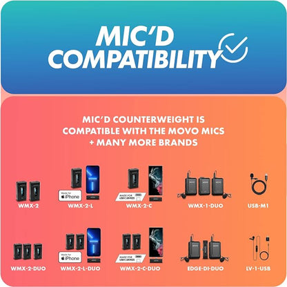 Movo MIC'D Lav Mic Weight - Weight for Lavalier Microphone - Perfect for Sound Departments, Creators, Audio Producers