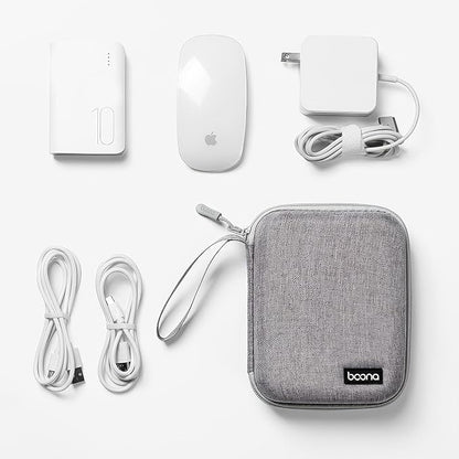 Small Travel Carrying Storage Case, 4.4"x4.4" Charger Organizer, Pouch compatible with MacBook Power Adapter, Laptop Accessories Cables, Cords, USB Drives, Earphones