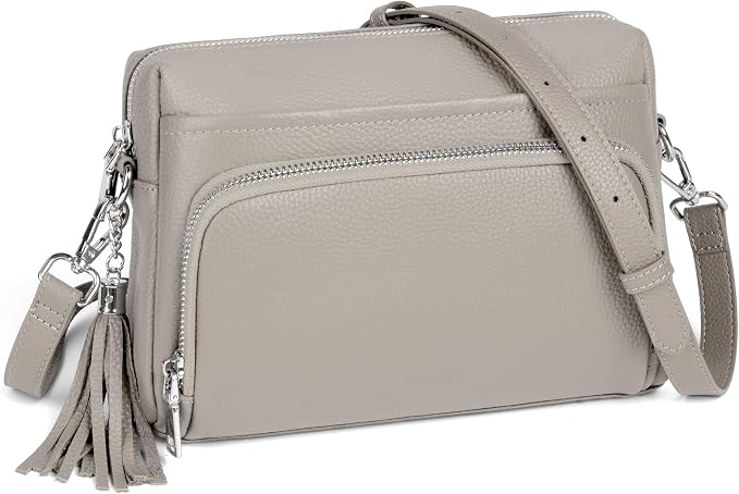 befen Genuine Leather Crossbody Purses for Women Small Crossbody Bags Purse with Built in RFID Blocking Wallet